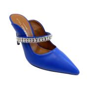 Kurt Geiger Bl? Rhinestone Klackmules Blue, Dam