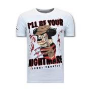 Local Fanatic Lyx Män T-shirt - Freddy Krueger - 11-6364W White, Herr