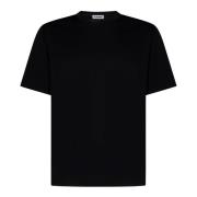Jil Sander Klassisk Svart Bomull T-Shirt för Män Black, Herr
