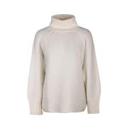 Moorer Velvet Turtleneck Sweater White, Dam