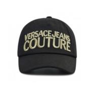 Versace Jeans Couture Svart Unisex Keps med Broderad Guldlogotyp Black...