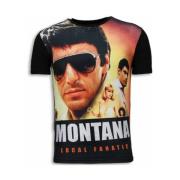 Local Fanatic Tony Montana Digital Rhinestone - Herr T Shirt - 5987 Bl...