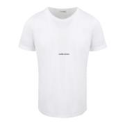 Saint Laurent Ekologisk bomull T-shirt med logotryck White, Herr