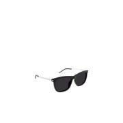 Saint Laurent Rektangulära solglasögon i metall med UVA/UVB-skydd Blac...