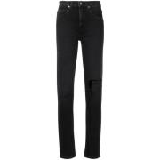 Re/Done Jeans 70-tals slitkne rakben Black, Dam