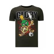 Local Fanatic Glory Martial Rhinestone - T shirt Herr - 13-6232K Green...