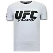 Local Fanatic Mens T-shirt Print - UFC Championship Basic White, Herr