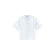 Woolrich Vit T-shirt, Klassisk Stil White, Dam