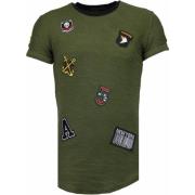 True Rise Exklusiva militära patches - Herr T-shirt - T09150G Green, H...