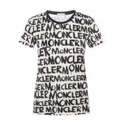 Moncler Mönstrad T-shirt Beige, Dam
