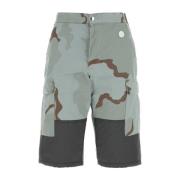 Oamc Tryckt nylonblandning Bermuda shorts Green, Herr