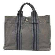 Hermès Vintage Begagnad Hermès-väska i grått canvas Gray, Dam