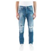 Dondup Stiliga Slim-fit Jeans för Män Blue, Herr