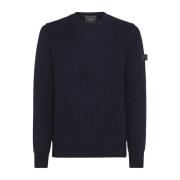 Peuterey Minimalistisk Crew-Neck Tröja Blue, Herr