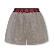 Marni Shorts med logotyp Gray, Dam