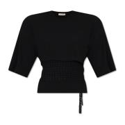 The Mannei Turso T-shirt med knyt i midjan Black, Dam