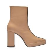 Anny Nord Heeled Boots Beige, Dam
