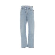 Agolde Criss Cross Straight Jeans, 24W In Blue, Dam