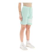 Thom Browne 4-Bar Waffle Jersey Shorts med dragsko Green, Dam