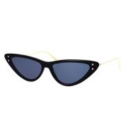Dior Modernt fjärilssolglasögon med blåa linser Black, Dam