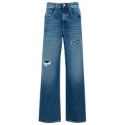 Icon Denim Straight Jeans Blue, Dam