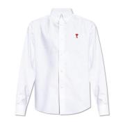 Ami Paris Skjorta med logotyp White, Herr