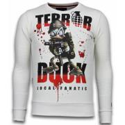 Local Fanatic Terror Duck Rhinestone Sweater - Män Tröjor - 6173W Whit...