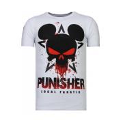 Local Fanatic Punisher Mickey Rhinestone - Man T shirt - 13-6208W Whit...