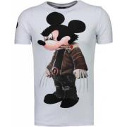 Local Fanatic Bad Mouse Smoking Rhinestone - Herr T Shirt - 5090W Whit...