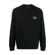 A.p.c. Svart Logobroderad Bomullströja Black, Herr