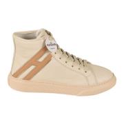 Hogan Höga sneakers med snörning Beige, Dam