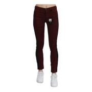 Costume National Mörkröda Slim Fit Bomullsjeans Red, Dam