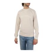 Woolrich Klassisk Varsity Crewneck Sweatshirt Beige, Herr