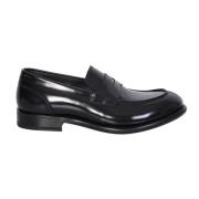 Santoni Svarta Läderloafers Black, Herr