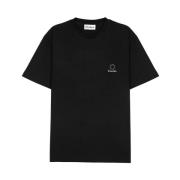 Études Svart Jersey Bomull T-shirt med Etudes Logo Black, Herr