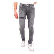 True Rise Stretch Jeans Herr Slim Fit -Dc-055 Gray, Herr
