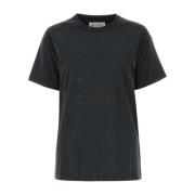 Maison Margiela Svart bomull T-shirt, Klassisk stil Black, Dam
