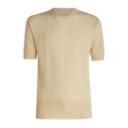 Maison Margiela Herr Rundhalsad Stickad Tröja Beige, Herr