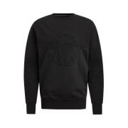 PME Legend Crewneck Jacquard Sweatshirt med Artwork Black, Herr