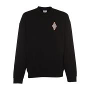 Marcelo Burlon Optical Cross Comfort Crewneck Sweatshirt Black, Herr