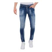 Local Fanatic Målarstänk Ripped Jeans Herr Slim Fit - 1071 Blue, Herr