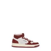 Autry Bordeaux High Top Sneakers Red, Dam