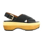 Marni Sommar Step Läder Sandaler Black, Dam