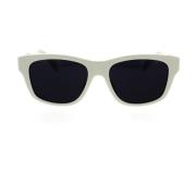 Celine Geometriska solglasögon med vit ram och gråa linser White, Unis...