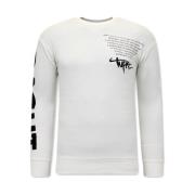 True Rise 2Pac Sweatshirt Herr - Ks-87 White, Herr