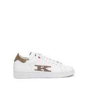 Kiton Flexibla Lädersneakers White, Herr