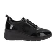 Cinzia Soft Läder- och Tygdam Sneakers Black, Dam