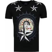 Local Fanatic Mary Stars Rhinestone - Man T Shirt - 5097Z Black, Herr