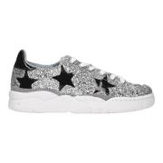 Chiara Ferragni Collection Glitter Silver Sneakers Gummisula Gray, Dam