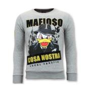 Local Fanatic Exklusiv Män Sweater - Cosa Nostra Mafioso - 11-6381G Gr...